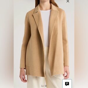 Theory Women’s Sileena Palomino Chevron Wool Coat Medium NWT MSRP$595